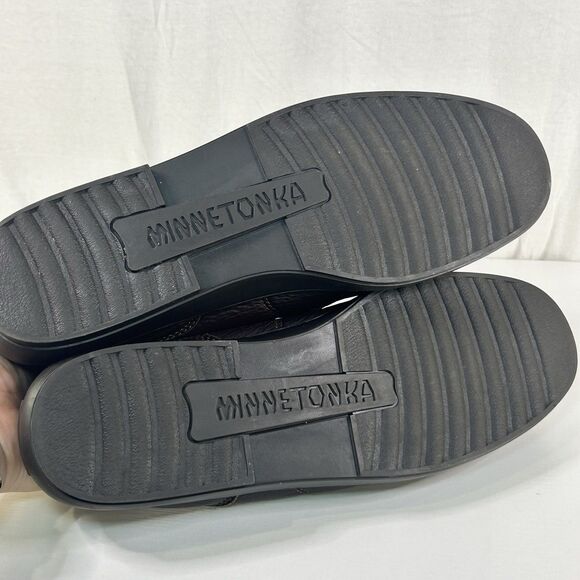Minnetonka Moccasin Men Bison Leather 972 Loafer Brown Size 14 Hard Sole main image 5